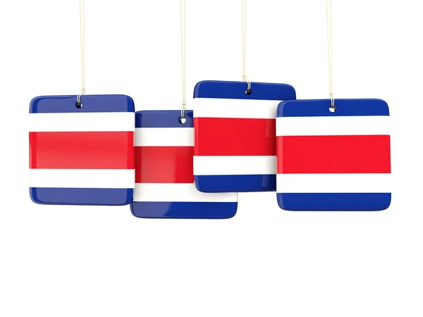 Square labels with flag of costa rica — Stock Photo, Image