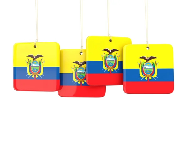 Square labels with flag of ecuador — Stock Photo, Image