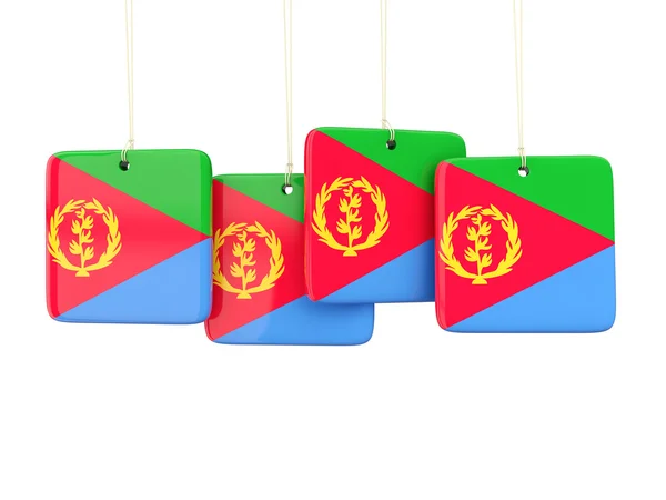 Vierkante labels met de vlag van eritrea — Stockfoto