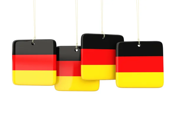 与德国国旗方形标签 — 图库照片