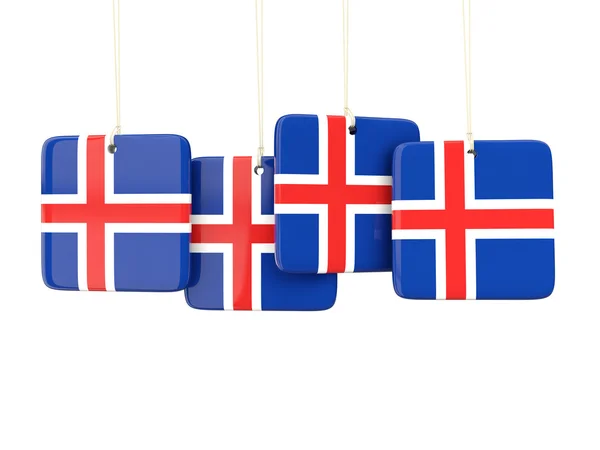 Etiquetas cuadradas con bandera de iceland — Foto de Stock