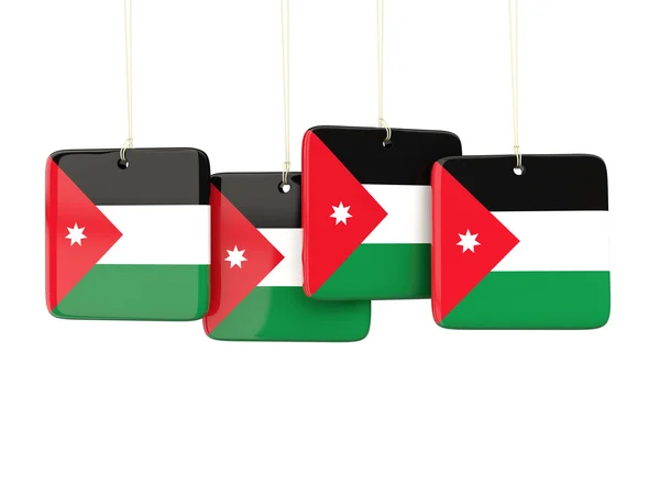 Square labels with flag of jordan — Stock Photo, Image