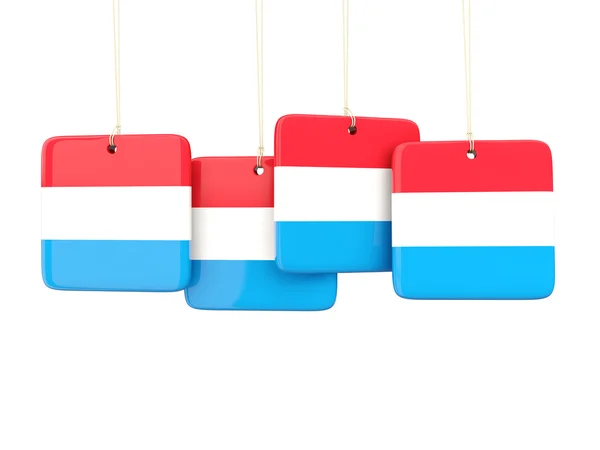 Square labels with flag of luxembourg — Stock Photo, Image