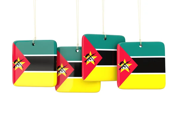 Square labels with flag of mozambique — Stock Photo, Image