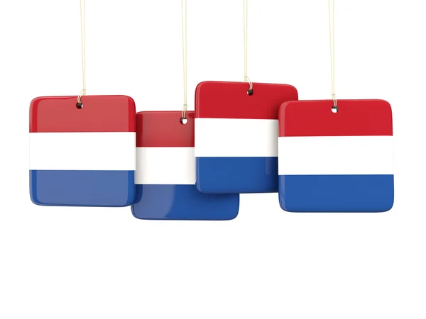 Vierkante labels met de vlag van Nederland — Stockfoto