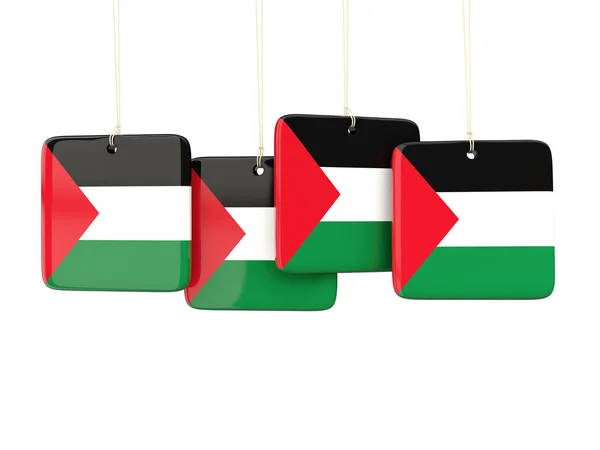 Filistin topraklarının bayrak ile kare etiketleri — Stok fotoğraf