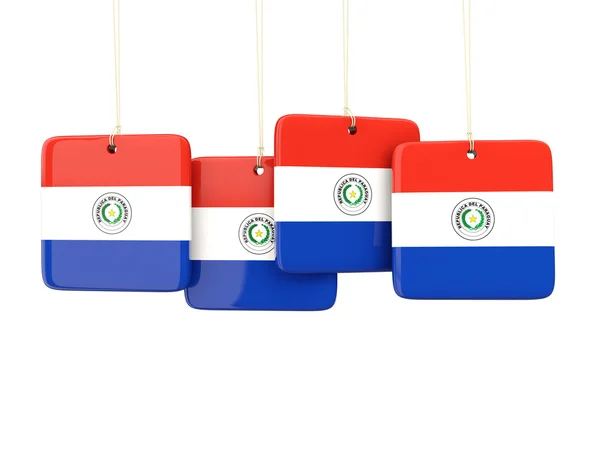 Square labels with flag of paraguay — Stock Photo, Image