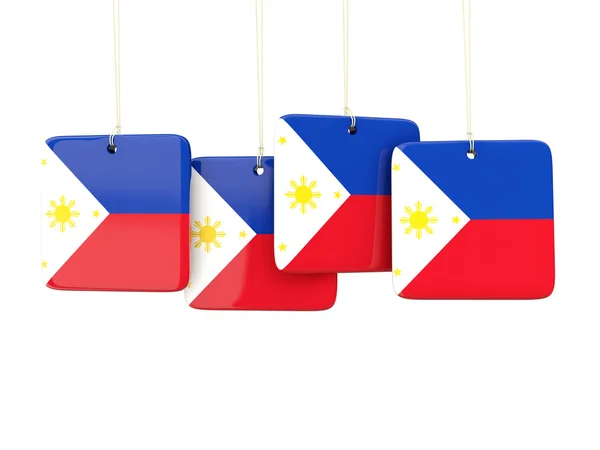 フィリピンの旗の正方形ラベル — ストック写真