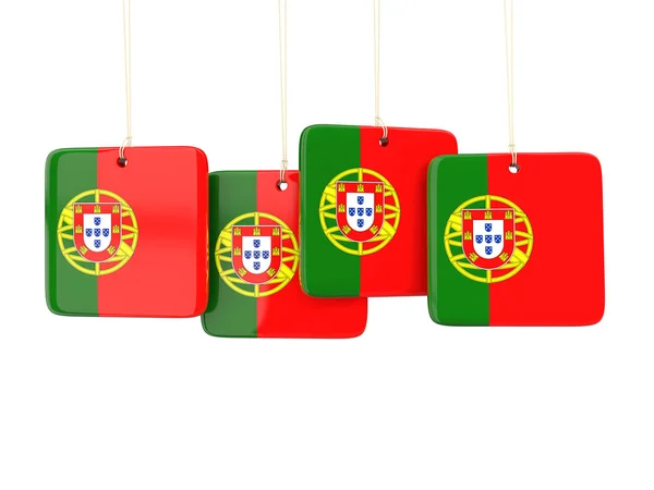 Etiquetas cuadradas con bandera de portugal —  Fotos de Stock