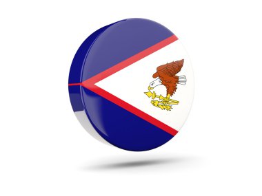 Amerikan Samoası bayrağı ile yuvarlak simge