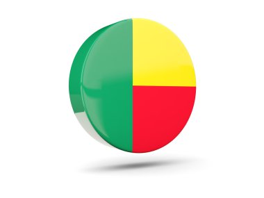 Benin bayrağı ile yuvarlak simge