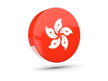 Hong kong bayrağı ile yuvarlak simge