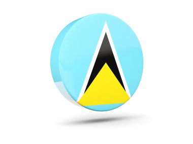 Ronde pictogram met de vlag van saint lucia