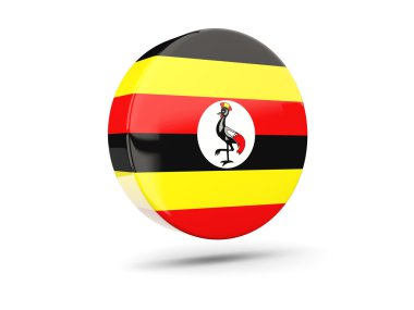 Uganda bayrağıyla yuvarlak simge