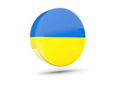 Ukrayna bayrağı ile yuvarlak simge