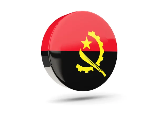 Ronde pictogram met de vlag van angola — Stockfoto