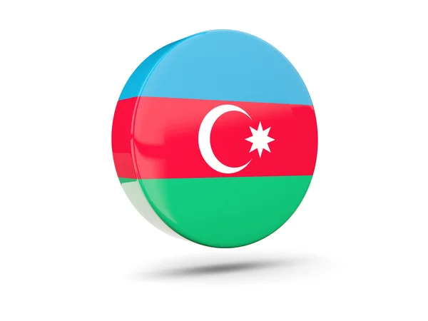 Icône ronde avec drapeau azerbaijan — Photo