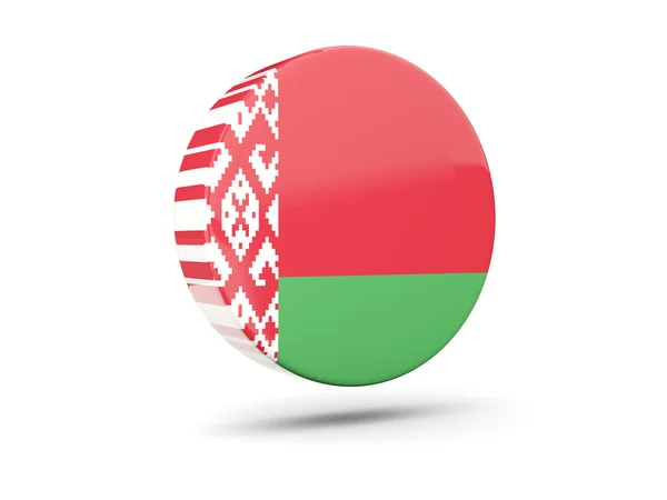 Kulatá ikona s Běloruská vlajka — Stock fotografie
