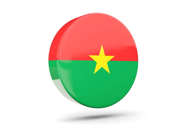 Runde Ikone mit Fahne von Burkina Faso — Stockfoto