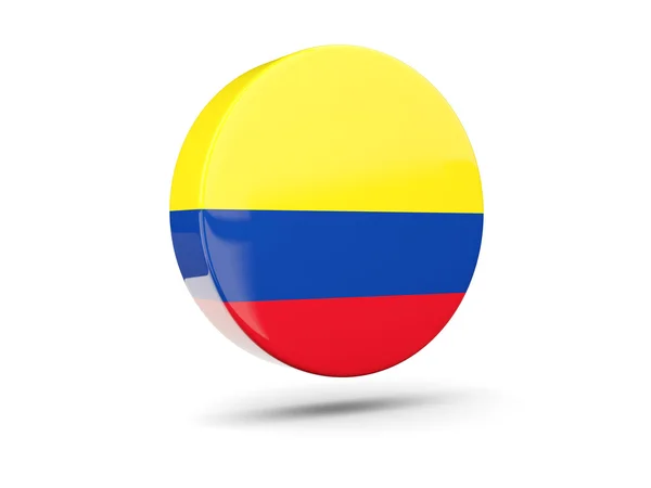 Icono redondo con bandera de Colombia — Foto de Stock