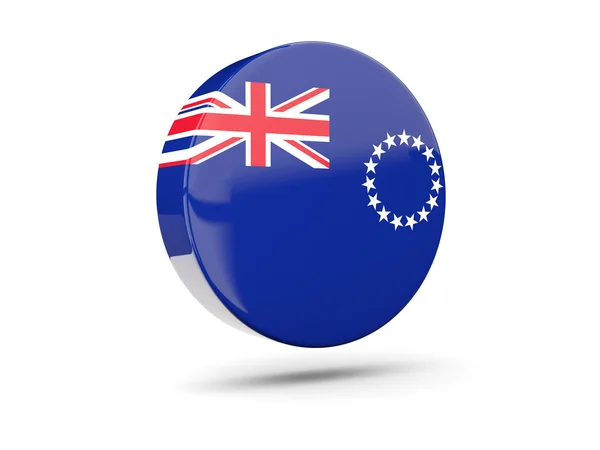Cook Adaları bayrağı ile yuvarlak simge — Stok fotoğraf