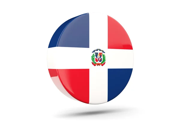 Icono redondo con bandera de República Dominicana —  Fotos de Stock