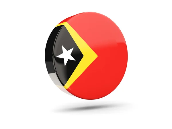 Icône ronde avec drapeau de Timor oriental — Photo