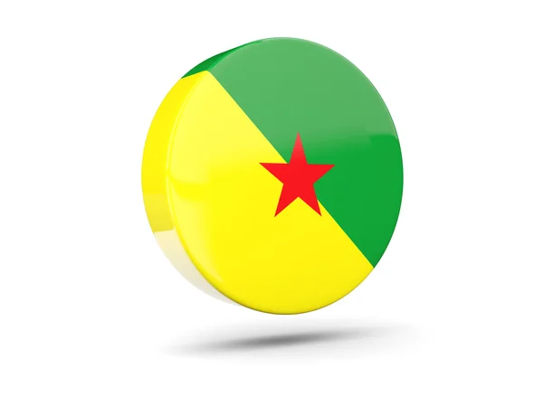Fransız Guyanası bayrağı ile yuvarlak simge — Stok fotoğraf