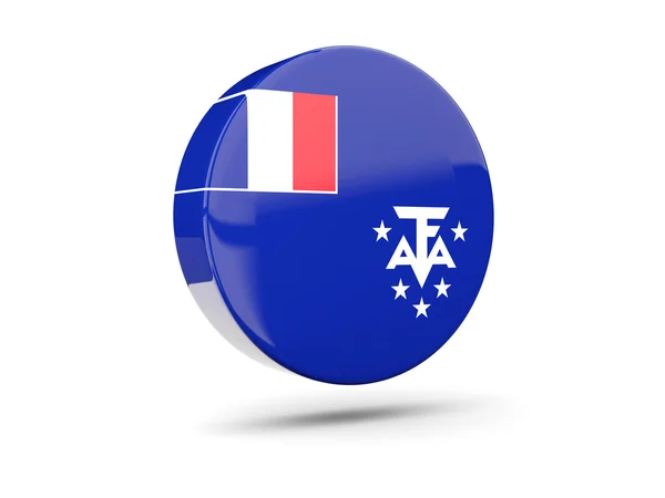 Ícone redondo com bandeira de territórios do sul franceses — Fotografia de Stock
