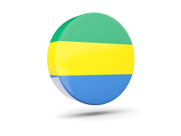 Icône ronde avec drapeau du Gabon — Photo