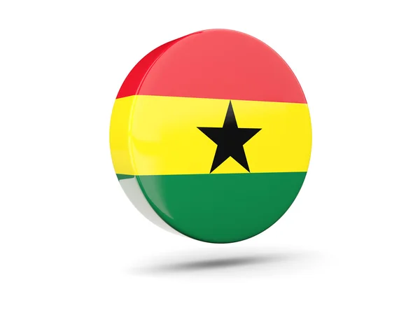Runda ikonen med flagga av ghana — Stockfoto
