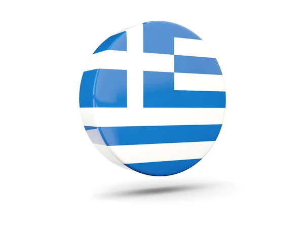 Kerek ikon, Görögország zászlaja — Stock Fotó