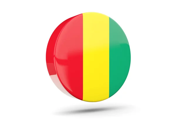 Ícone redondo com bandeira de Guiné — Fotografia de Stock