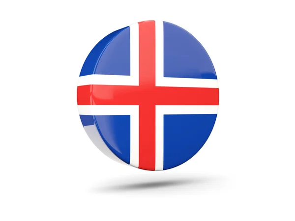 Icono redondo con bandera de iceland —  Fotos de Stock