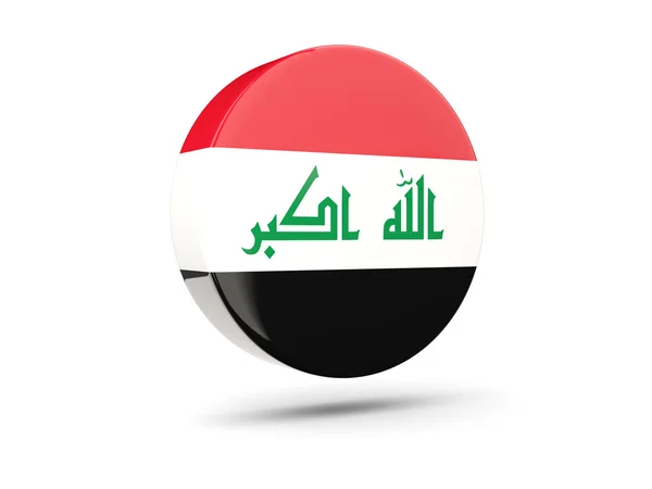 Icono redondo con bandera de iraq —  Fotos de Stock