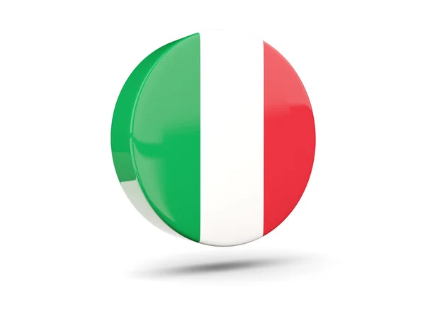 与意大利国旗的圆形图标 — 图库照片