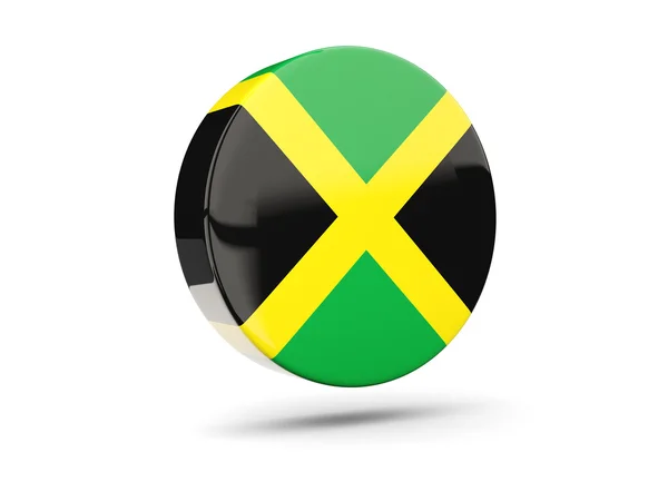 Jamaika bayrağı ile yuvarlak simge — Stok fotoğraf