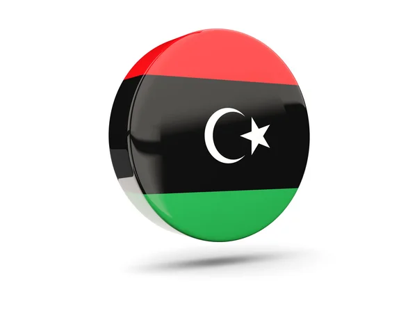 Icona rotonda con bandiera di libya — Foto Stock