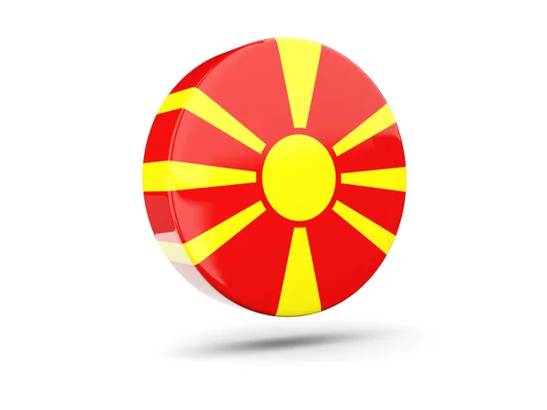 マケドニアの国旗と丸いアイコン — ストック写真