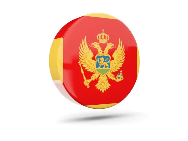 Icona rotonda con bandiera di montenegro — Foto Stock