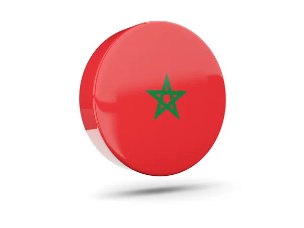 Runde Ikone mit marokkanischer Flagge — Stockfoto
