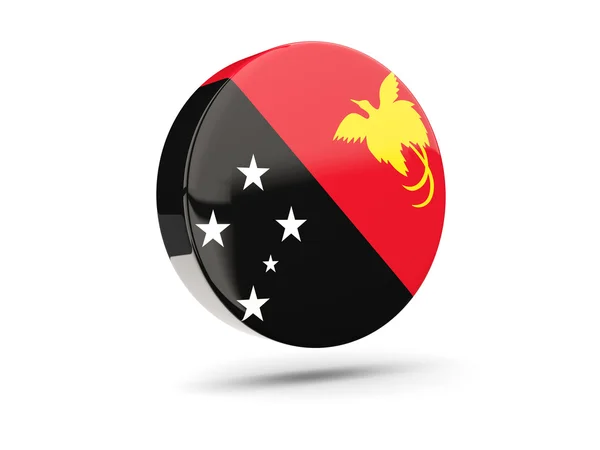 Round icon with flag of papua new guinea — Stock Photo, Image