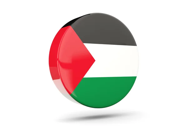 Filistin topraklarının bayrak ile yuvarlak simge — Stok fotoğraf