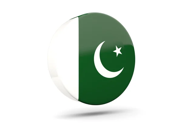 Pakistan bayrağı ile yuvarlak simge — Stok fotoğraf