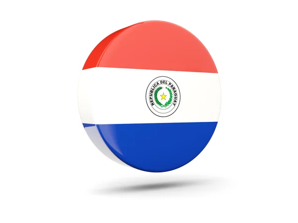 Ronde pictogram met de vlag van paraguay — Stockfoto