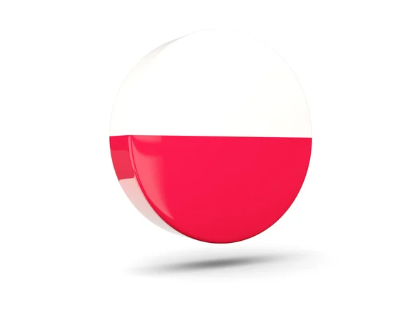 Okrągła ikona z flagą Polski — Zdjęcie stockowe