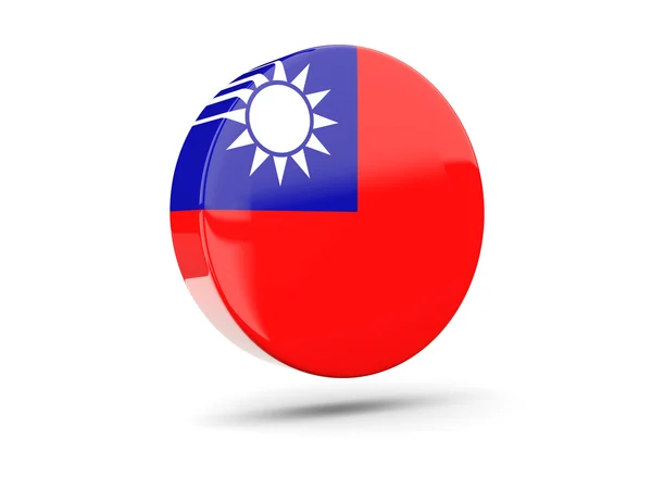 Круглая иконка с флагом Республики Китай изолирован на белом — Stok fotoğraf