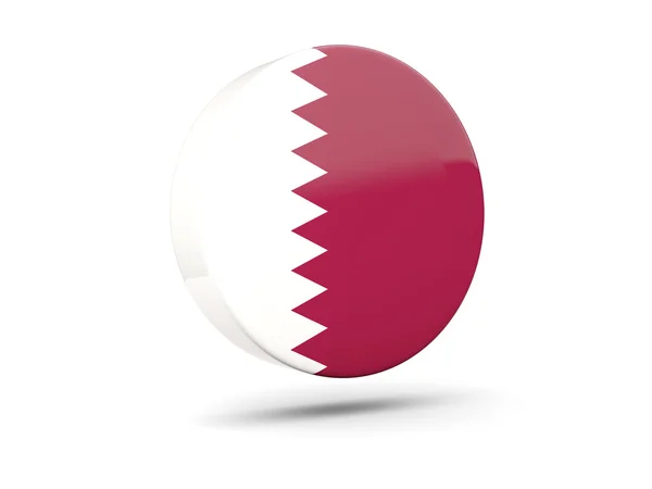 与卡塔尔国旗的圆形图标 — 图库照片