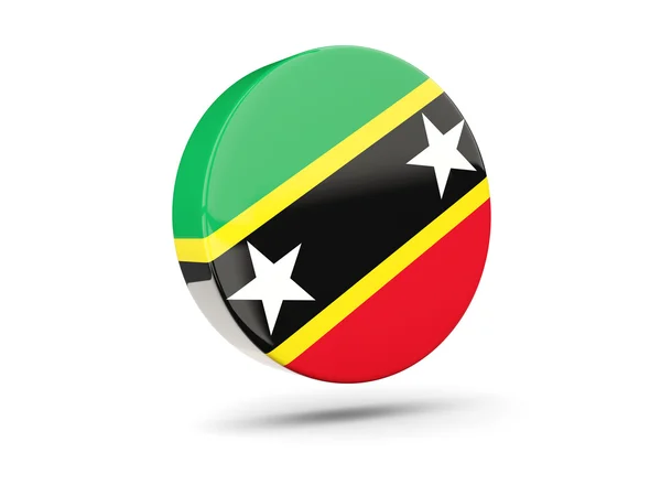 Runde Ikone mit Flagge der Heiligen Kitts und Nevis — Stockfoto