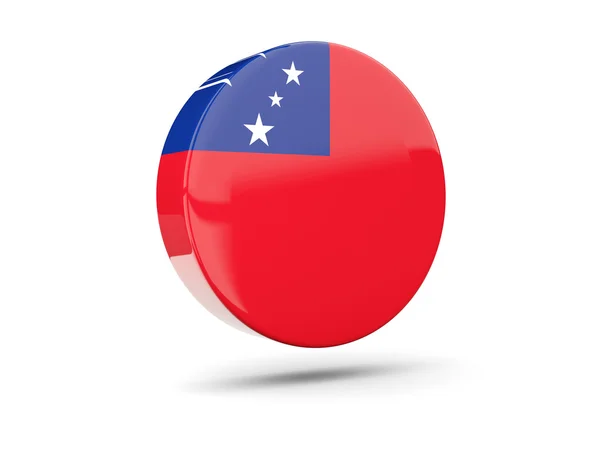 Icône ronde avec drapeau de samoa — Photo